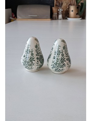 Villeroy & Boch Burgenland Yeşil Vintage Antika Tuzluk-Biberlik