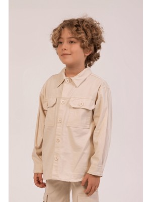 Günlük ve Özel Anlar Için Şık Pamuklu Gabardin Erkek Çocuk Gömlek Ceket