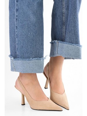 Shoeberry Kadın Floe Ten Süet Stiletto