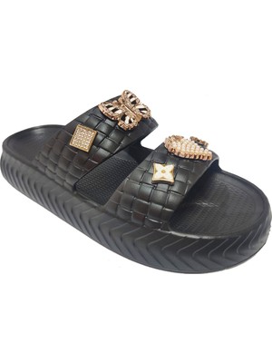 Apella E800-17-25 Yeni Örgülü Taşli Kadın Terlik