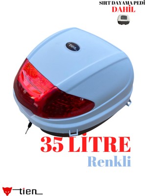 (SIRT DAYAMA PEDİ Dahil)Tien 35 Litre Renkli Açık Gri Motosiklet Çantası