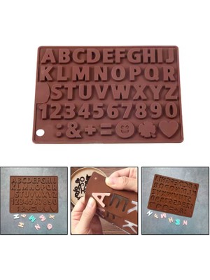Tahtakale Toptancı Silikon Kalıp Emojili Alfabe Harf ve Rakam Çikolata Kek Kalıbı