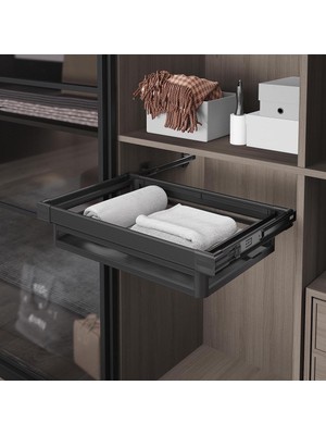 Dizaynaks Antrasit Yan Bağlantılı Frenli Teleskopik Raylı Alüminyum Çekmece S6221-6228