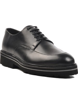 Ayakmod Siyah Deri Erkek Casual Ayakkabı