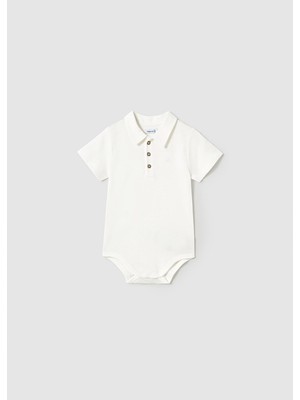 Mayoral Yazlık Erkek Çıt Çıt Detaylı  Polo Yaka T-Shırt - Ekru