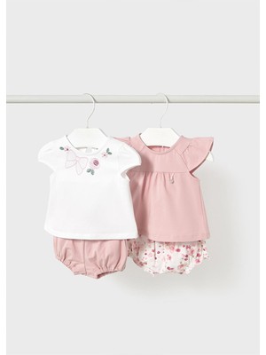 Mayoral Yazlık Kız Bebek 4'lü Set 2'li Takım - Pembe