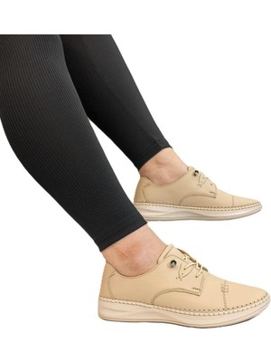 Voyager 9523 Bej Deri Kadın Ayakkabı