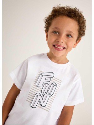 Mayoral Yazlık Erkek Çocuk T-Shirt - Beyaz