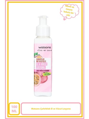 Watsons Çarkıfelek El ve Vücut Losyonu Besleyici Etkiyle 100 ml Vegan Formül