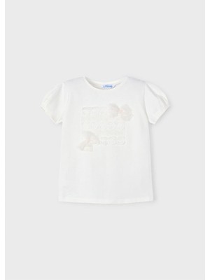 Mayoral Yazlık Kız Çocuk T-Shirt - Ekru