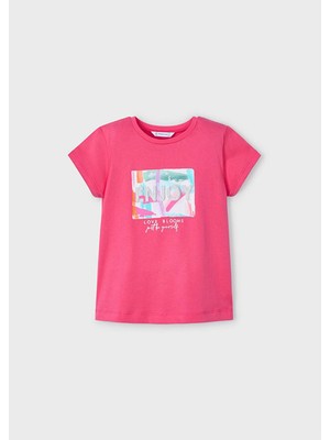 Mayoral Yazlık Kız Çocuk Baskılı T-Shirt - Pembe
