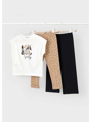 Mayoral Yazlık Kız Çocuk 2 Altlı 3'lü Takım - Kahve - Siyah