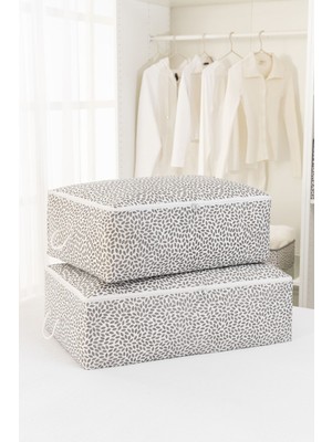 Rek Home 2'li Yaprak Desenli Baza Altı Yastık Yorgan Kazak Hurcu