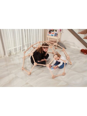 Monte Toys Ahşap Montessori Kubbe | Çocuk Oyun Kubbesi | Montessori Tırmanma Kubbesi