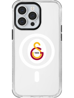 Galatasaray Magsafe Parçalı Logo Şeffaf Telefon Kılıfı