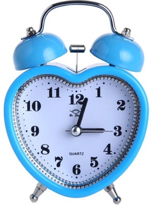 Hediyesahibi Dekoratif Kalp Tasarımlı Işıklı Alarmlı Çalar Saat-Kırmızı