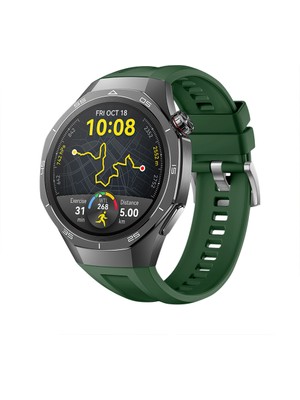 Sneezy Huawei Watch Gt5 Pro 46MM Ile Tam Uyumlu Kordon Metal Tokalı Yumuşak Silikon Kordon Kayış