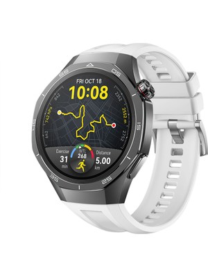 Sneezy Huawei Watch Gt5 Pro 46MM Ile Tam Uyumlu Kordon Metal Tokalı Yumuşak Silikon Kordon Kayış