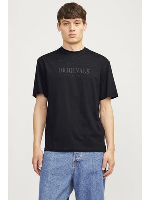 Jack & Jones Jorfrederıksberg Tee Ss Crew Neck Noos Siyah