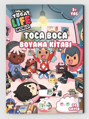 ZNC Toca Boca 20 Tam Sayfa Boyama Kitabı Çocuklar İçin Eğlenceli ve Öğretici A4 Boyutunda