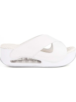 Muya Penelope Anatomik Air Max Tabanlı  Kadın Terlik Beyaz