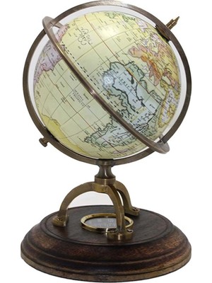 Dekoratif Pusulalı Dünya Küre 25*15 cm