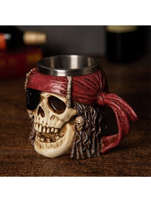 Karayip Korsanları Tasarımlı Paslanmaz Çelik Kupa Bardak