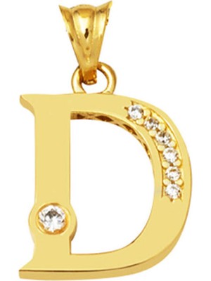 Bilezikci Lettera D Harfi Altın Kolye Ucu 14 Ayar