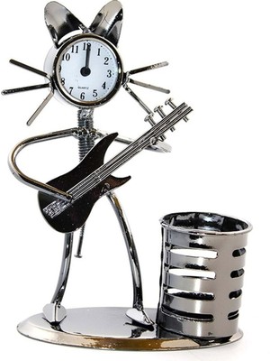 Gitar Tasarımlı Metal Saatli Kalemlik