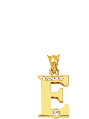 Bilezikci Lettera E Baş Harfli Altın Kolye Ucu