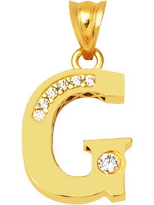 Bilezikci Lettera G Harfi 14 Ayar Altın Zincirsiz Kolye