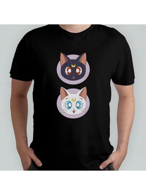 Pixxa Sailor Moon Ay Savaşçısı %100 Pamuklu Bisiklet Yaka T-Shirt Model 10