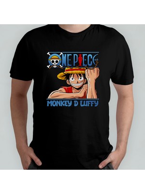 Pixxa One Piece Monkey D. Luffy %100 Pamuklu Bisiklet Yaka T-Shirt Model 4