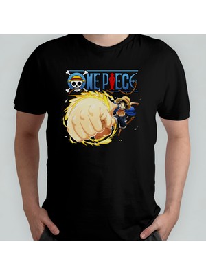 Pixxa One Piece Monkey D. Luffy %100 Pamuklu Bisiklet Yaka T-Shirt Model 7