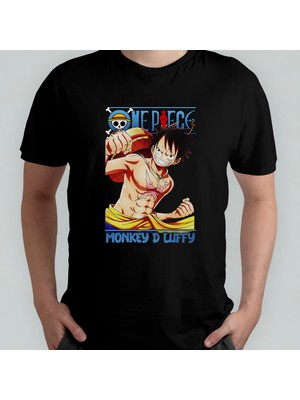Pixxa One Piece Monkey D. Luffy %100 Pamuklu Bisiklet Yaka T-Shirt Model 9