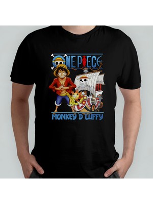 Pixxa One Piece Monkey D. Luffy %100 Pamuklu Bisiklet Yaka T-Shirt Model 10