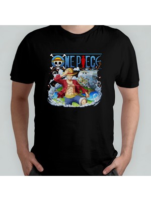 Pixxa One Piece Monkey D. Luffy %100 Pamuklu Bisiklet Yaka T-Shirt Model 13