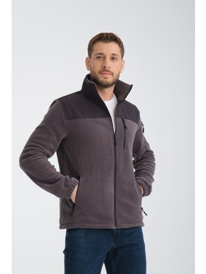 Tam Fermuarlı Softshell Garnili Polar Ceket
