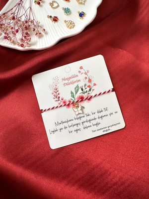 The Canelif Accessories Kartlı  Marteniçka Bileklik - Ayarlanabilir, Şans Getiren Özel Tasarım (Hediye Paketli gönderim sağlanmaktadır.)