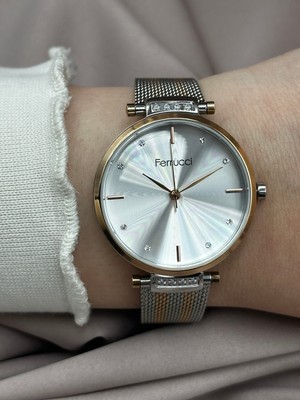 Ferrucci Gümüş-Rose Gold Hasır Ferrucci Kadın Kol Saati