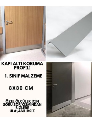 Nalbur Bakkal Kapı Altı Koruması Tekmelik Alüminyum Gri 8X80  cm 2 Adet
