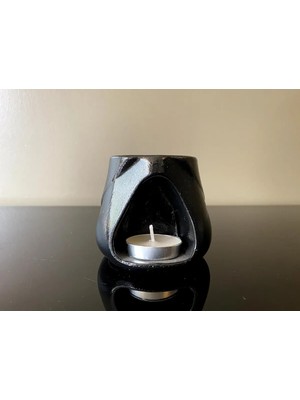 3'lü Set, Siyah Namaste Tealight Mumluk, Geri Akış Tütsülük ve T.a.d. Buhurdanlık