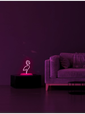 Flamingo Figürlü Pembe Neon Gece Lambası