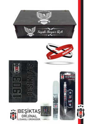Beşiktaş Orijinal Lisanslı Kalem Bileklik Bloknot Hediyelik Set
