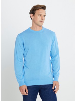 Altınyıldız Classics Bisiklet Yaka Standart Açık Mavi Erkek Kazak 4A4923100001