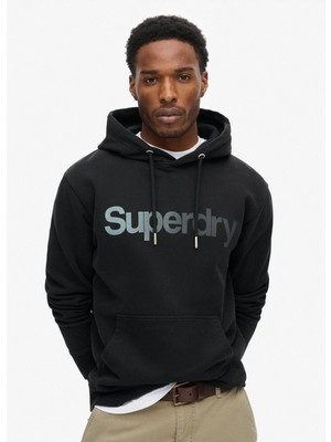 Superdry Superdry Kapüşon Yaka Siyah Erkek SweatShirt M2013724A02A_CORE Logo Fade Loose H