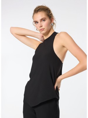 Sisley V Yaka Siyah Kadın Bluz 5LTHLH019