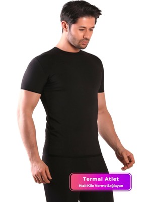 Carlburn Özel Üretim Terleme Hızlandırıcı Rahat Şık Destekleyici Termal Sauna Kısa Kol Erkek Atlet