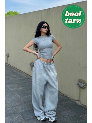 Old Money Tarz Bol Baggy Salaş Bol Paça Eşofman Altı