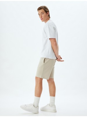 Koton Bermuda Şort Pamuklu Beli Bağcıklı Cep Detaylı